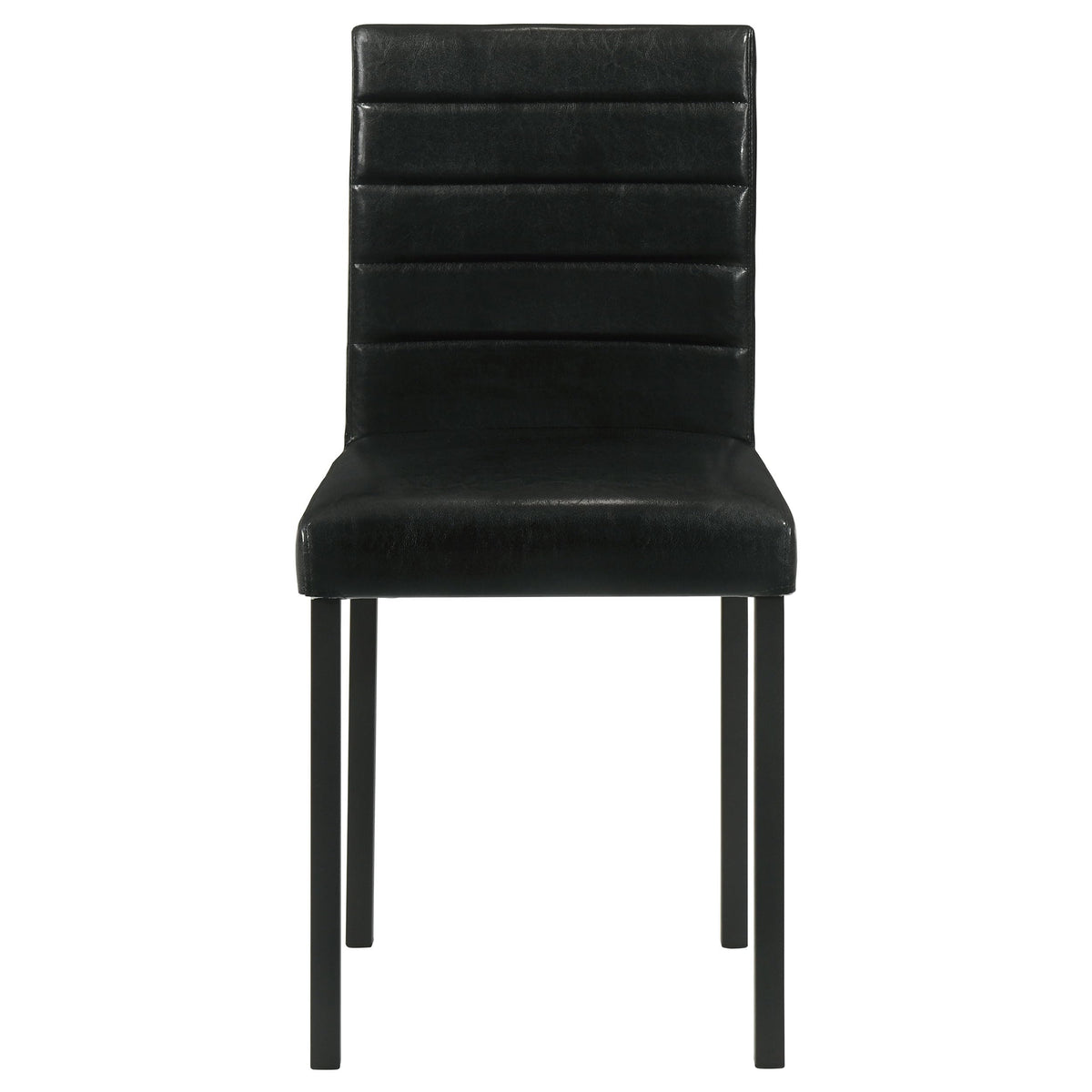 Black Faux Leather Dining Side Chair Set of 4 T589