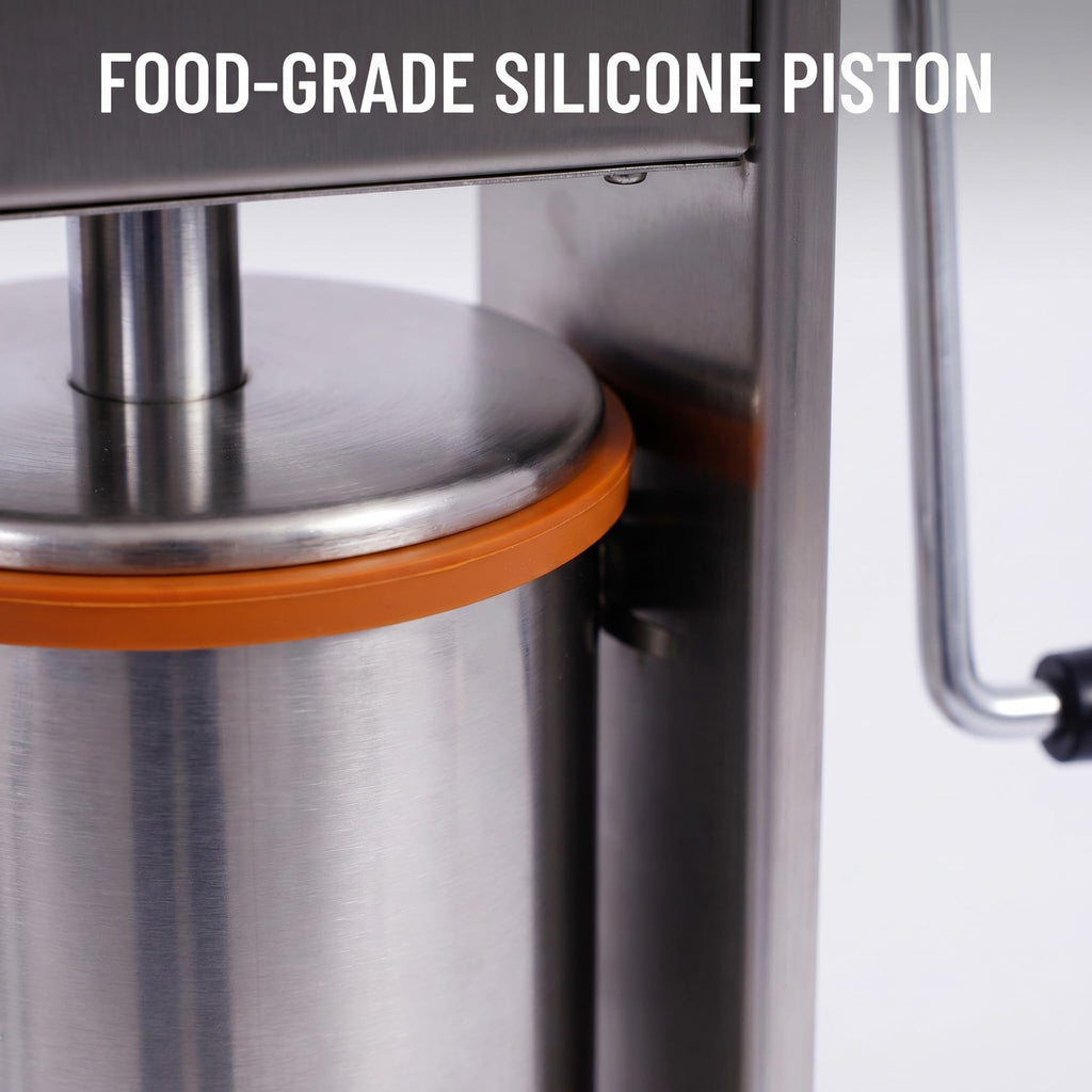 Stainless Steel Dual Speed 15lb/7L Sausage Stuffer with 4 Nozzles R65096