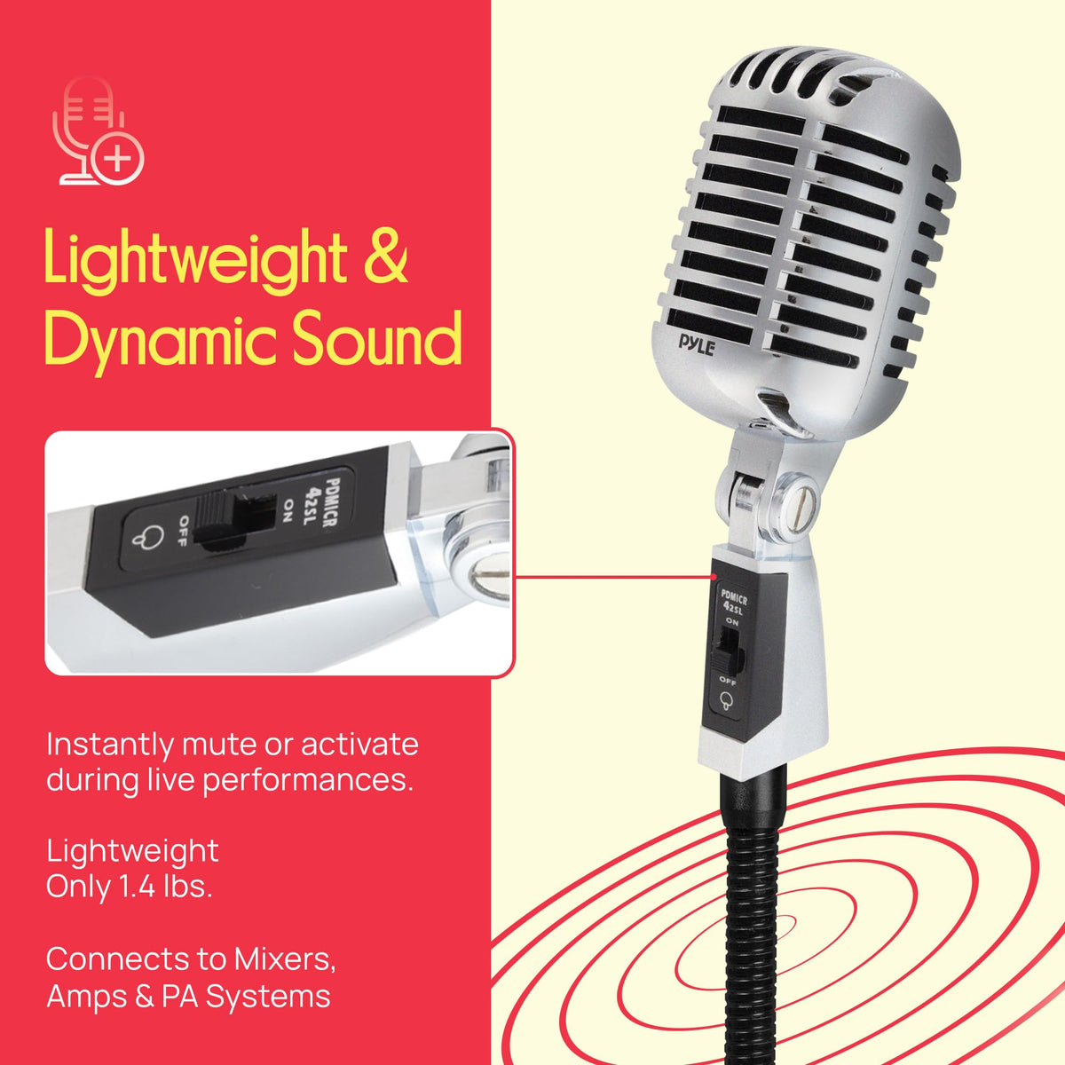 Classic Retro Dynamic Vocal Microphone U9109
