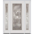 Steel Brilliant White Left Hand In-swing Exterior Prehung Door 36"x80" with 14" Sidelites V43746