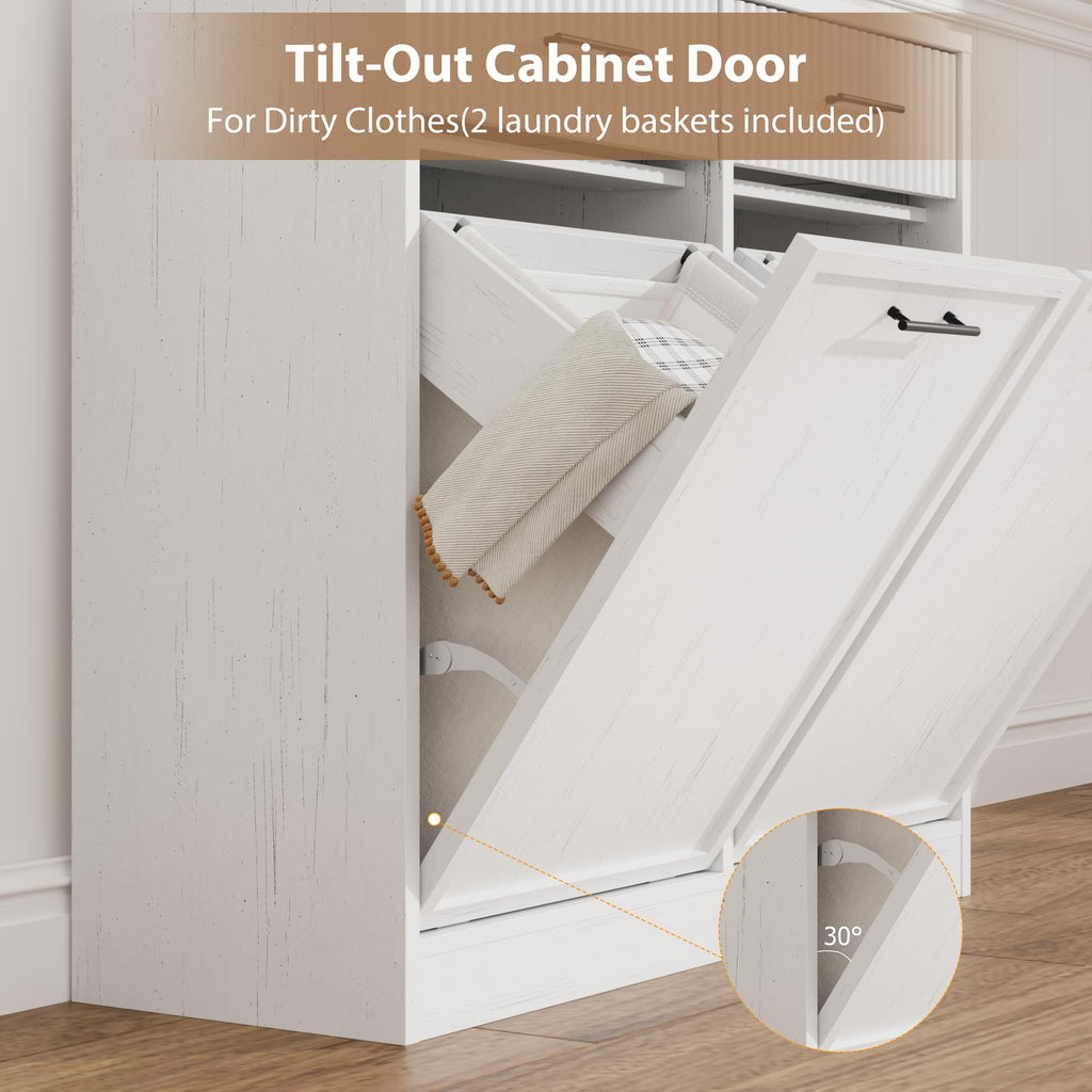 Double Tilt Out Laundry Hamper Cabinet U531