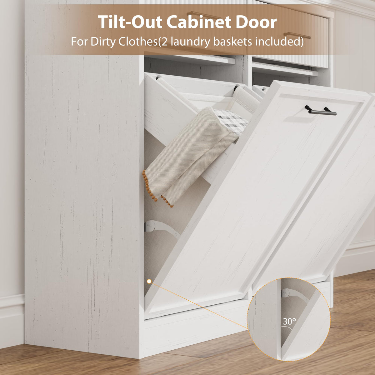 Double Tilt Out Laundry Hamper Cabinet U531