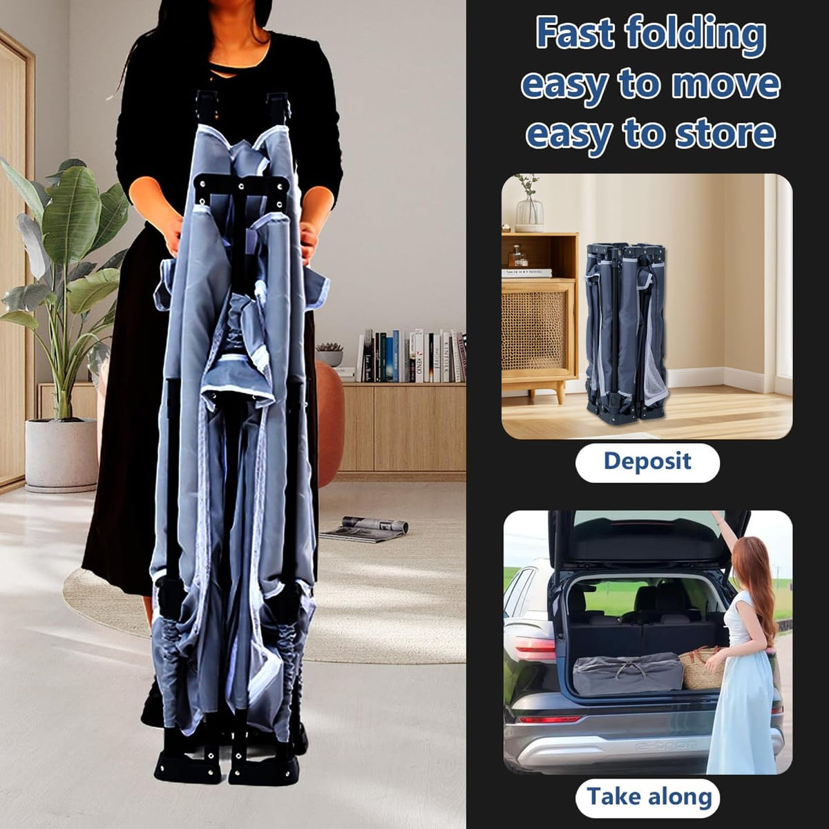 Foldable Baby Playpen with Mat and Storage Bags K8467