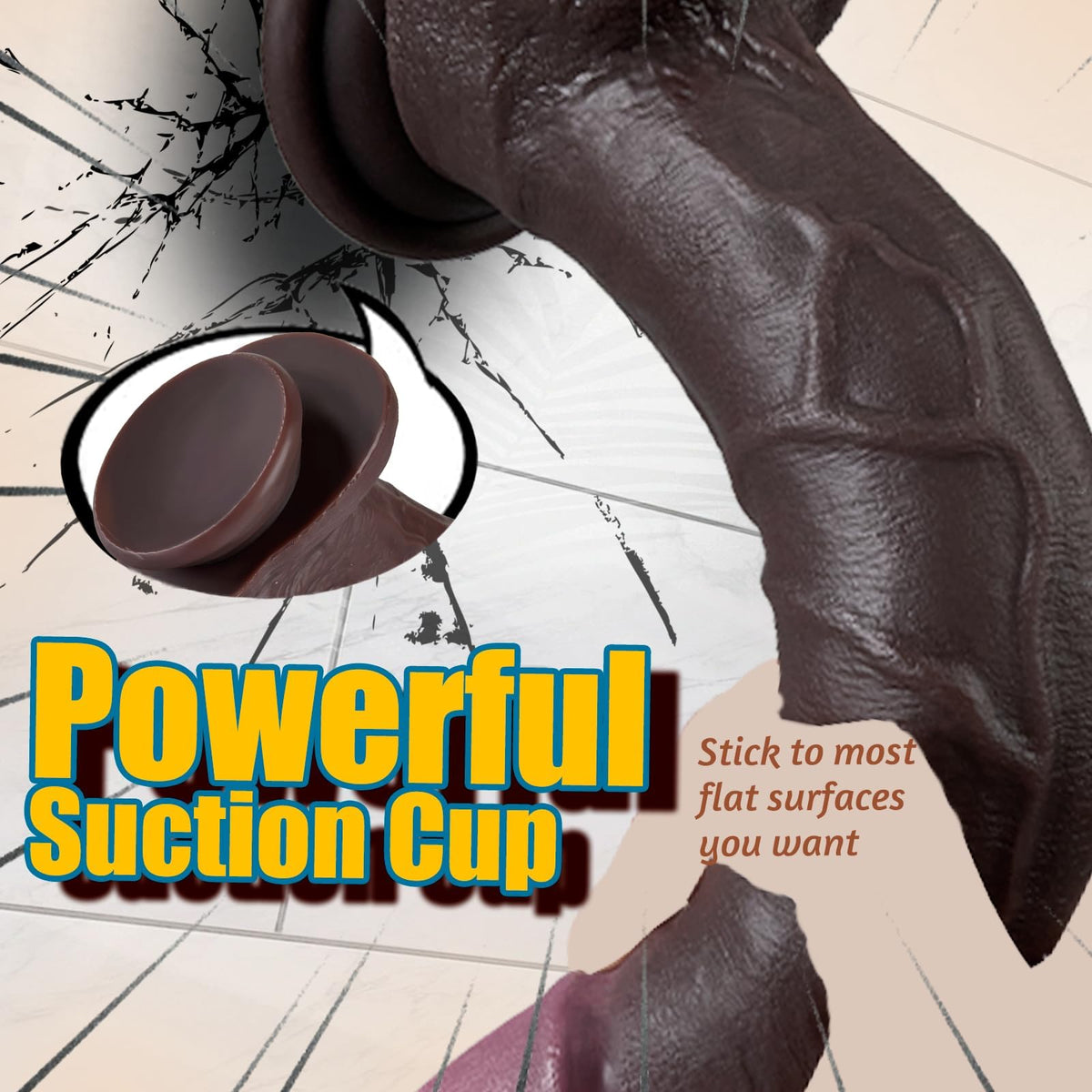 12" Thick Black Dildo Q52158