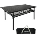 Large Folding Aluminum Camping Table with Storage and Carry Bag F9275