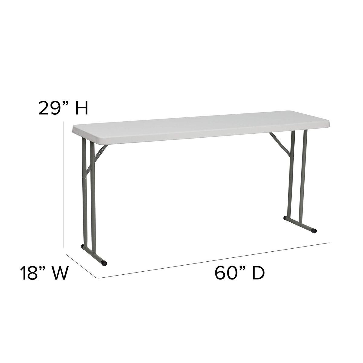 White Rectangular Plastic Folding Table G5913