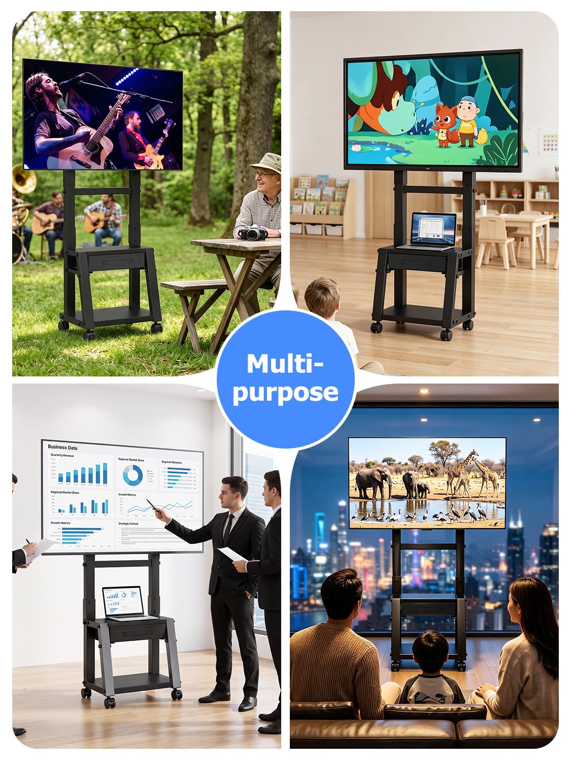 Mobile TV Cart with Storage Drawer for 32-75 inch TVs E229513
