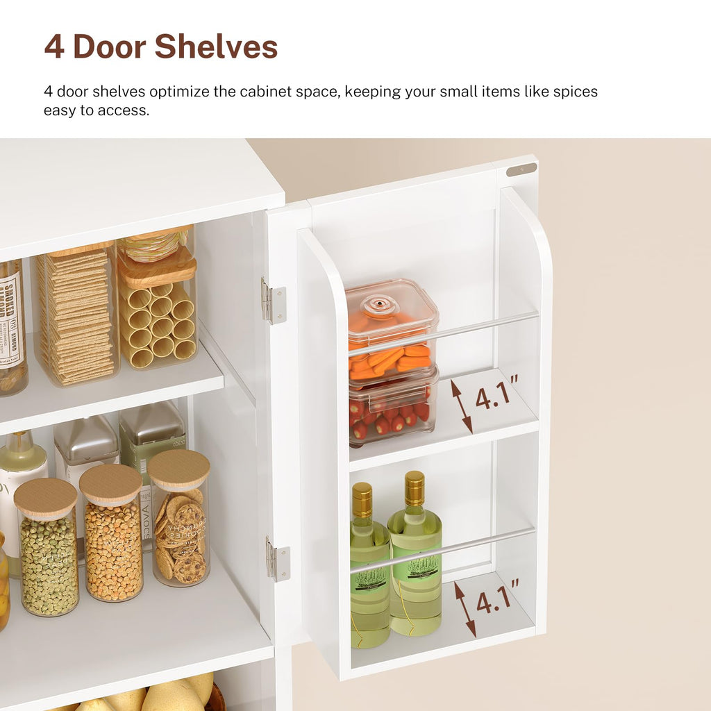 63.4"H Kitchen Pantry Cabinet with 4 Door Shelves Q506252