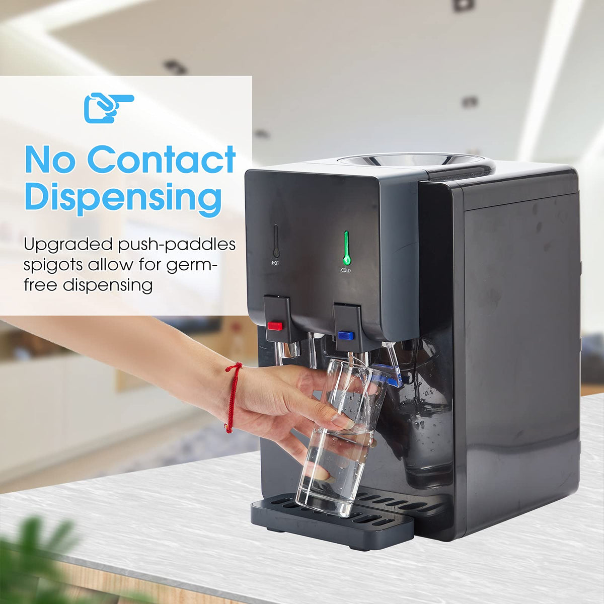 Top Loading Hot and Cold Water Cooler Dispenser, Black R6079