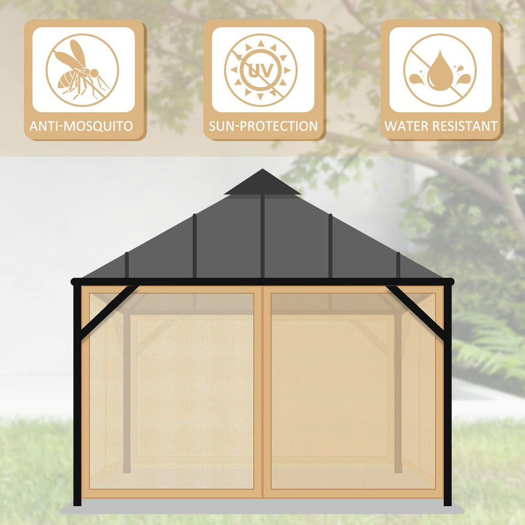 8x8 ft 4 Panel Gazebo Mosquito Netting A9683