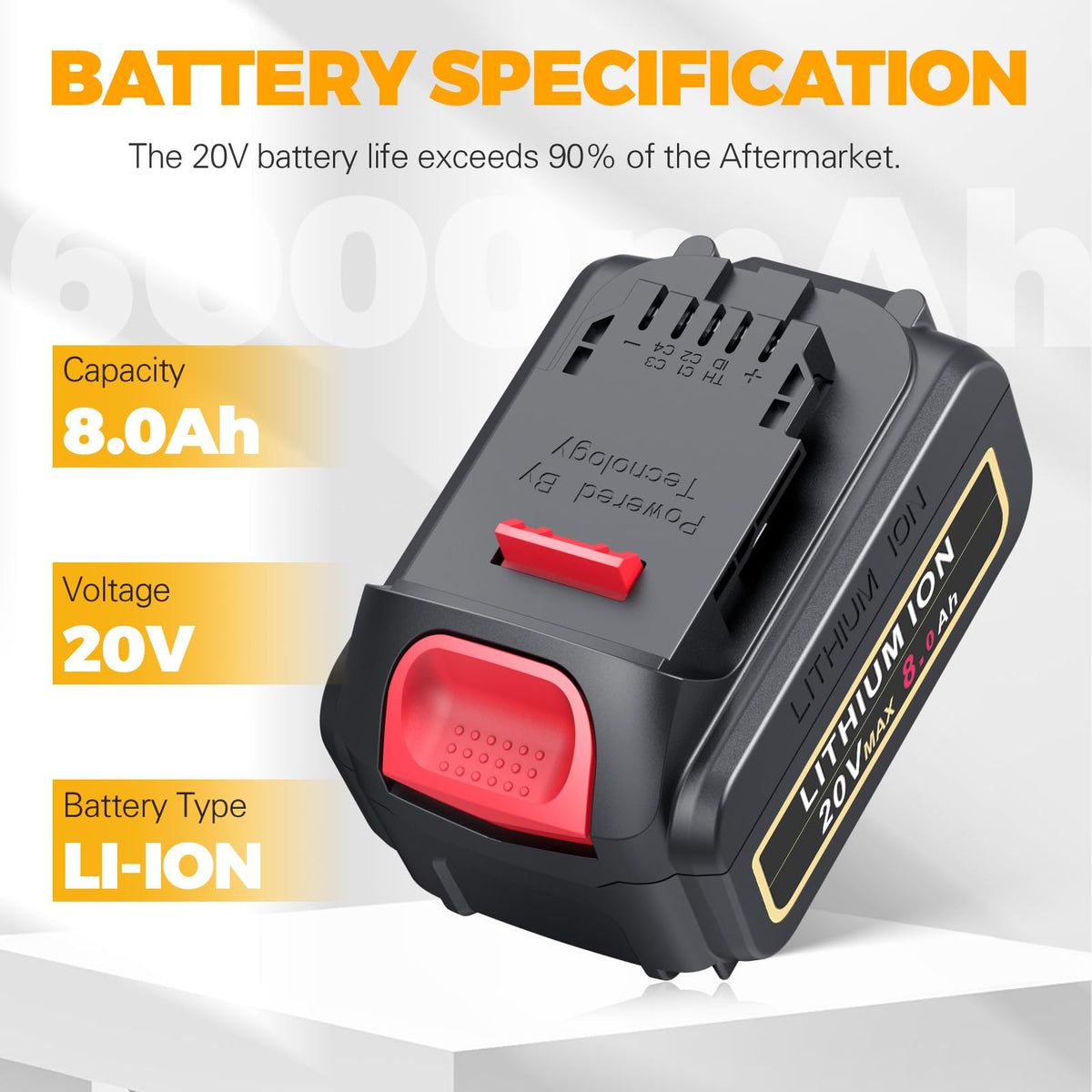 8000mAh Lithium Ion Battery Replacement (2 Pack) M869711