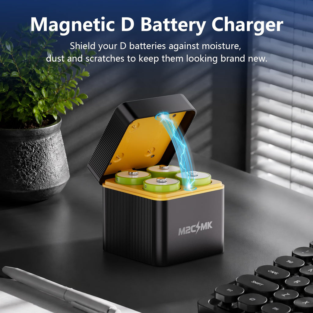 4 Pack 10000mAh Rechargeable NiMH D Cell Batteries with Charger M147382
