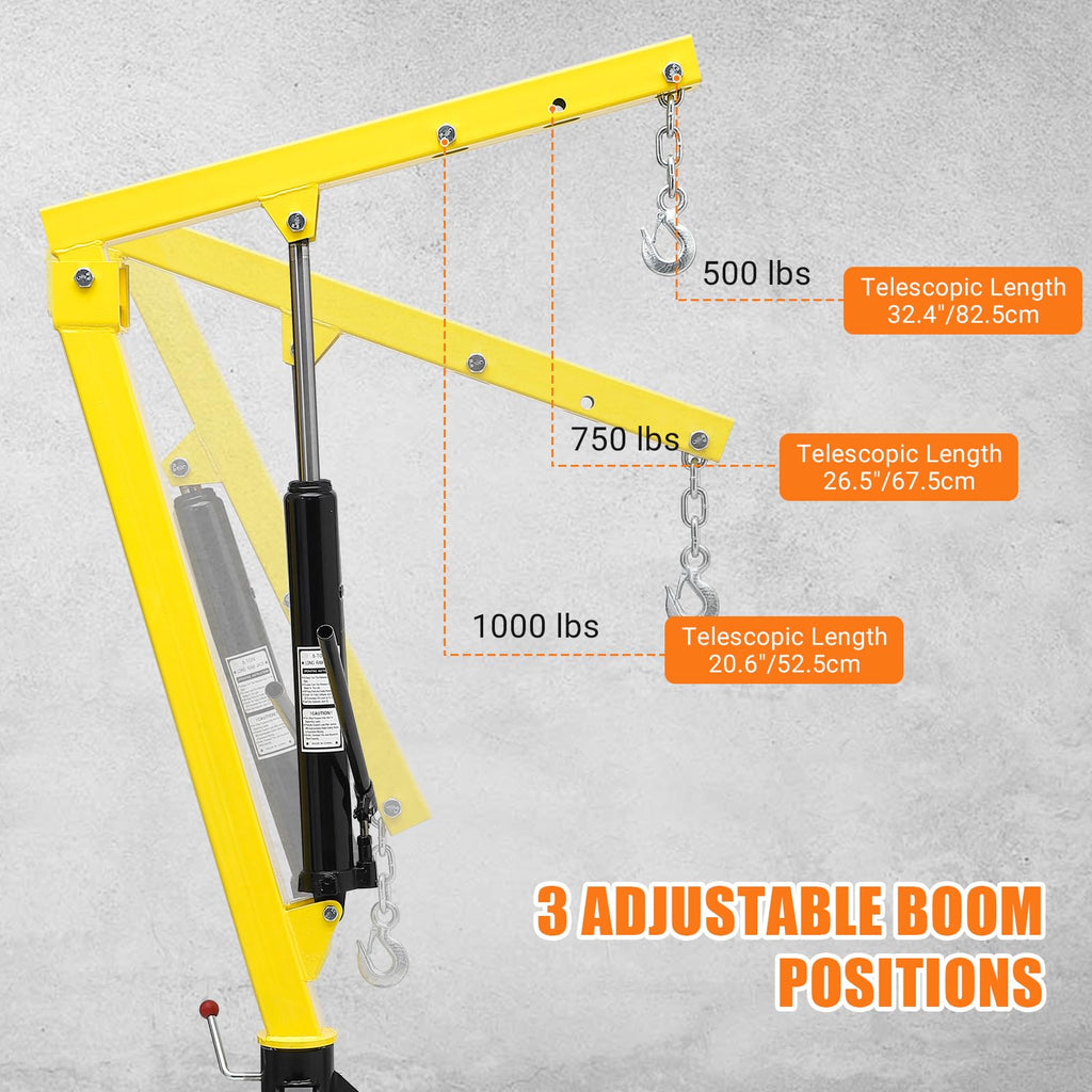 Hydraulic 1000Lbs Hitch-Mounted 360° Swivel Pickup Truck Crane K261475