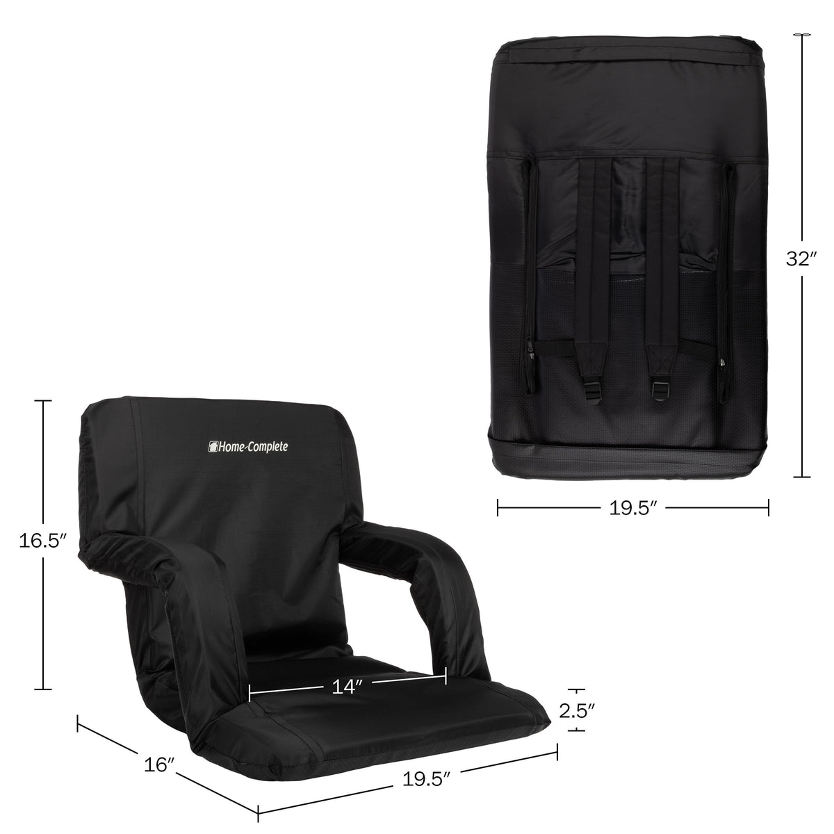 Folding Stadium Chair with Padded Back Support and Armrests X6832