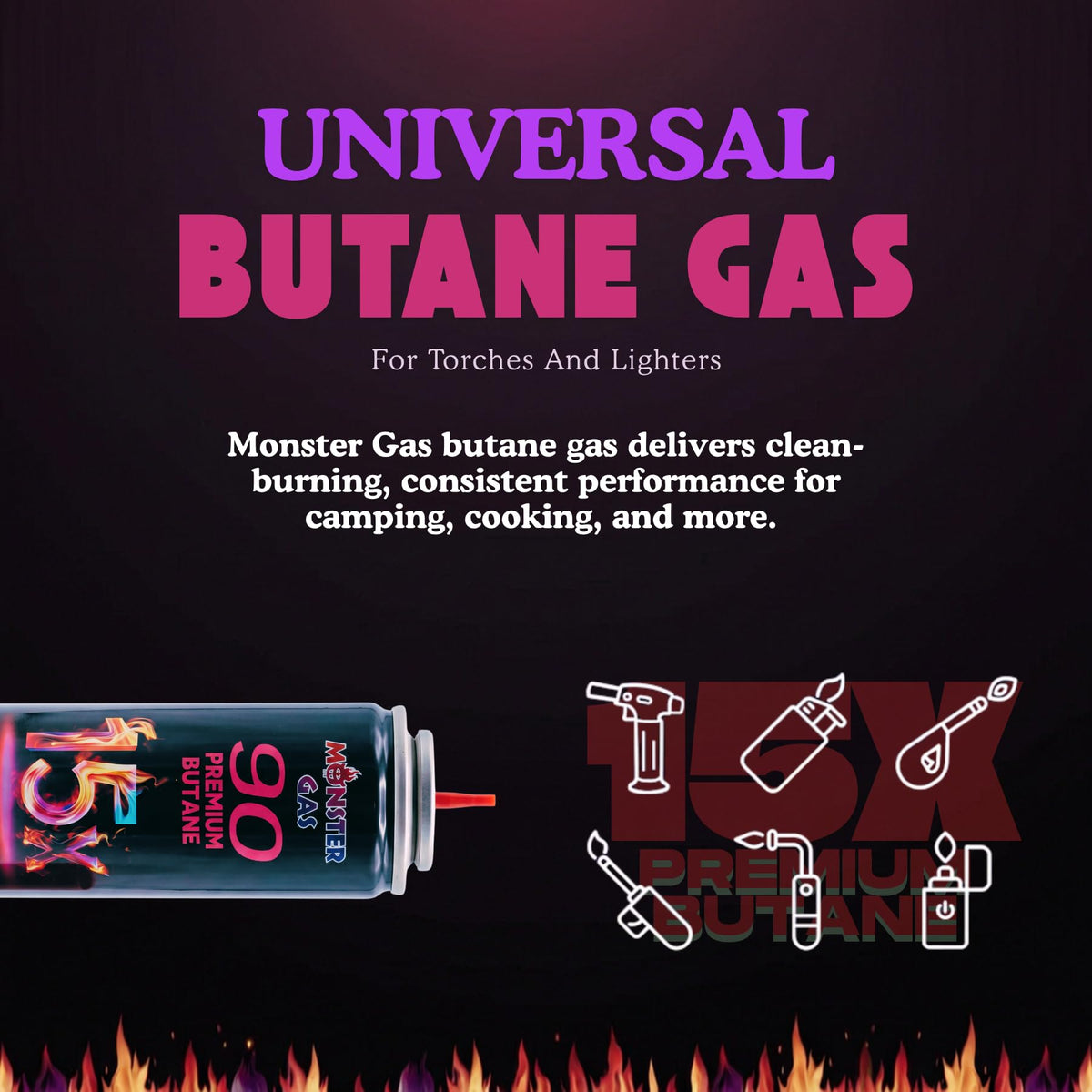 15x Ultra-Pure Butane Fuel Canisters 90ml K237