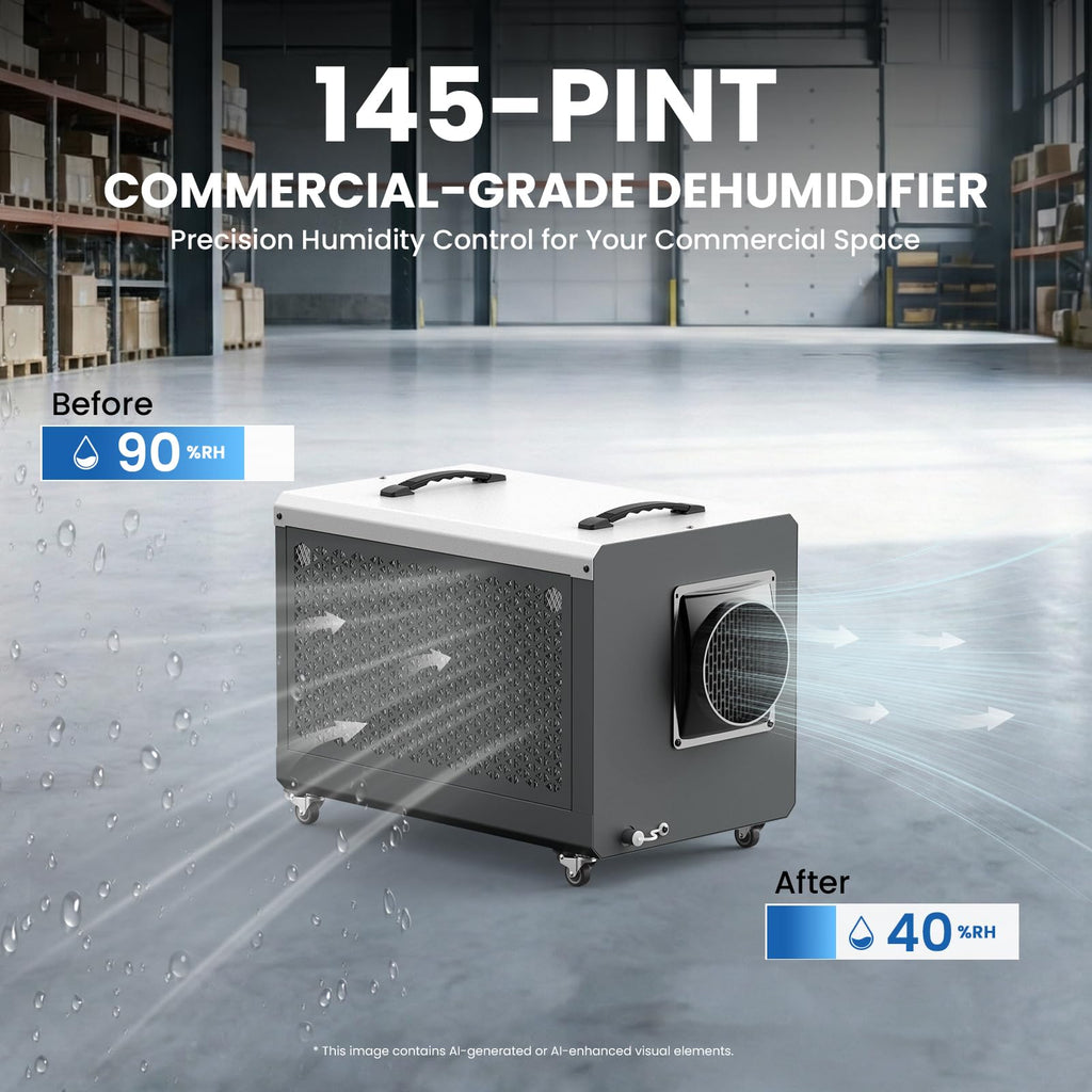 145 Pints Commercial Dehumidifier with Pump & Drain N1239