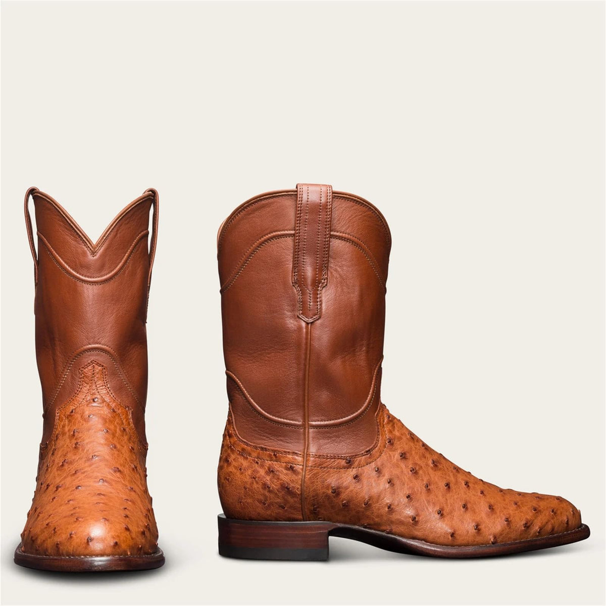 Men's Ostrich Pattern Leather Western Cowboy Boots E46300