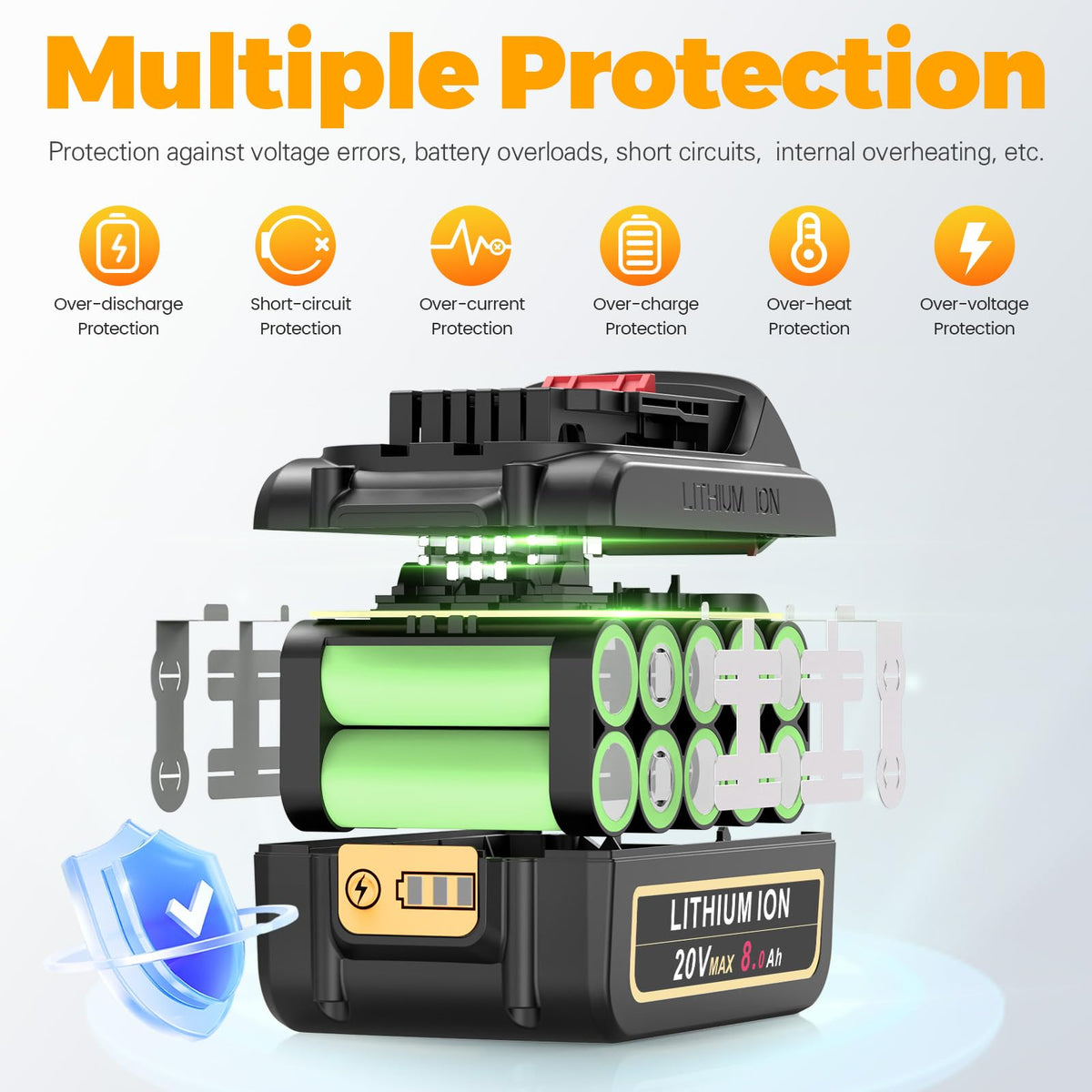 8000mAh Lithium Ion Battery Replacement (2 Pack) M869711