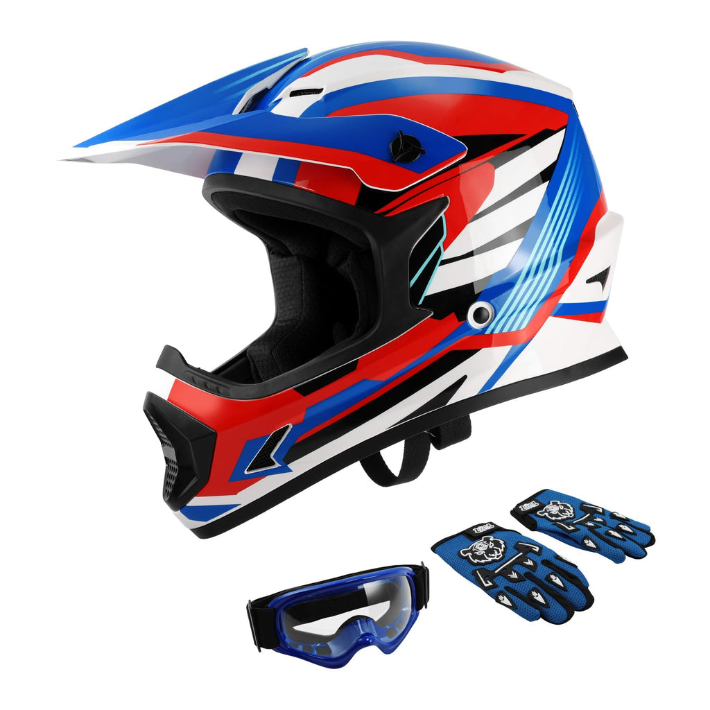 Youth Kids DOT Approved Full Face Motocross Helmet X2448