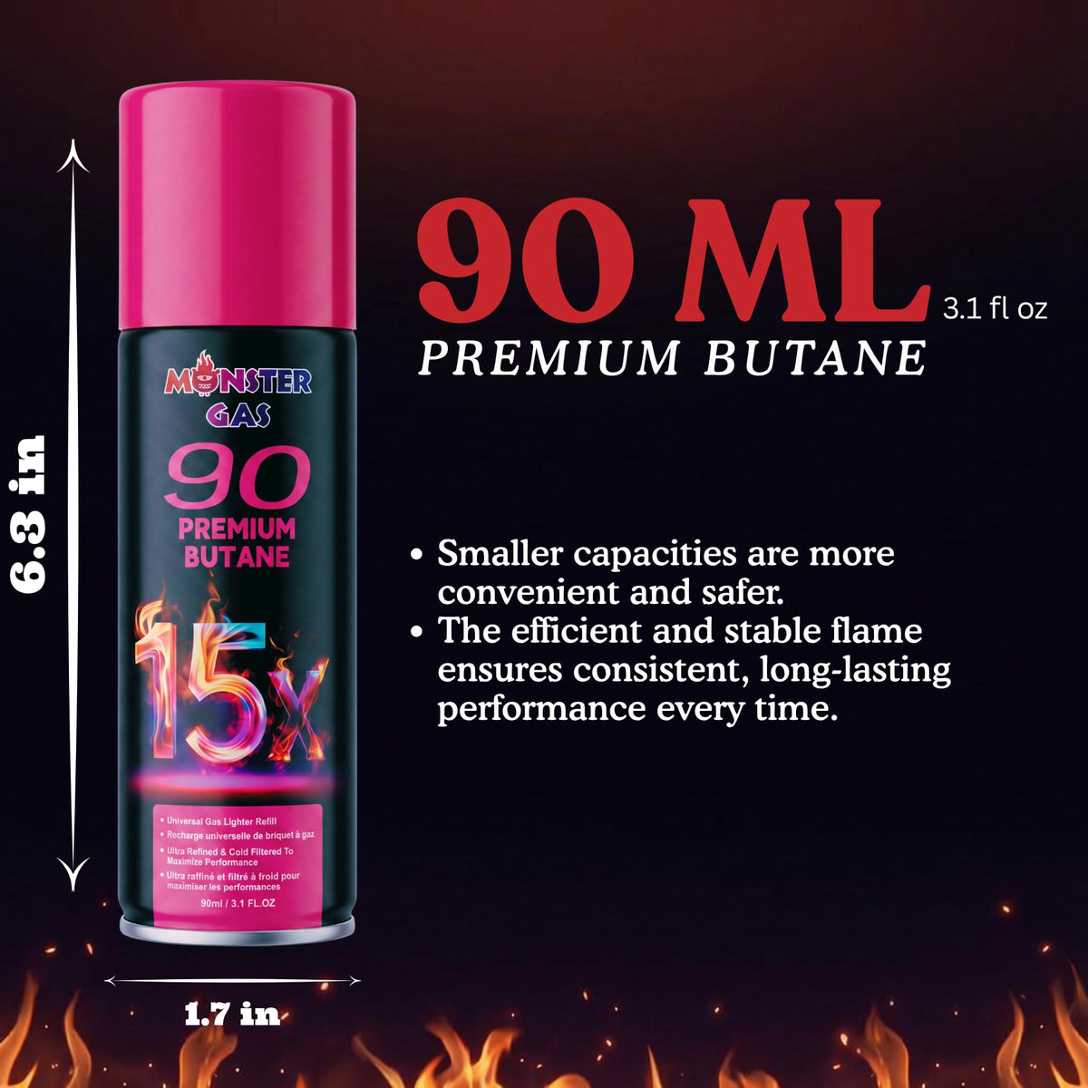 15x Ultra-Pure Butane Fuel Canisters 90ml K237