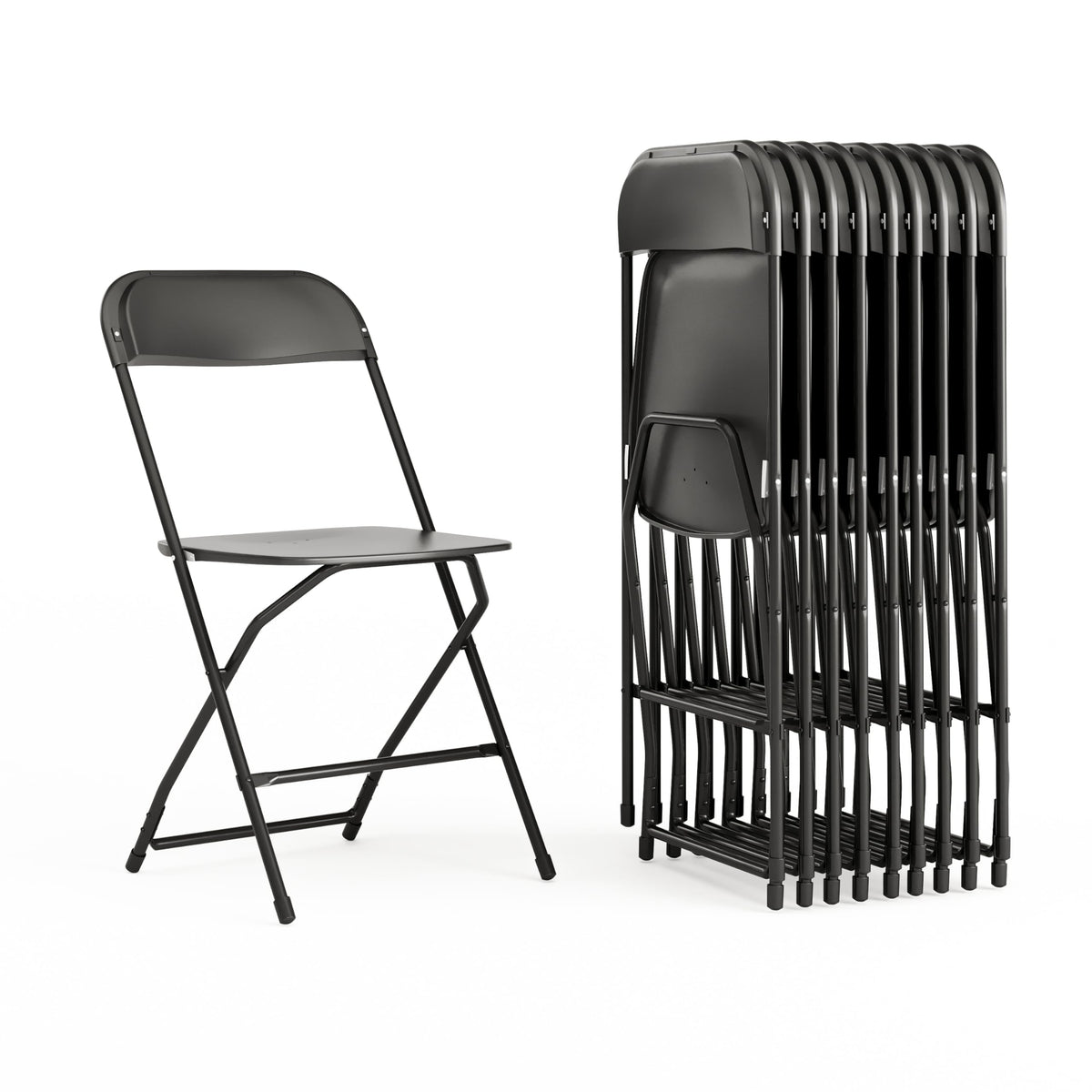Black Plastic Folding Chair 10-Pack E56901