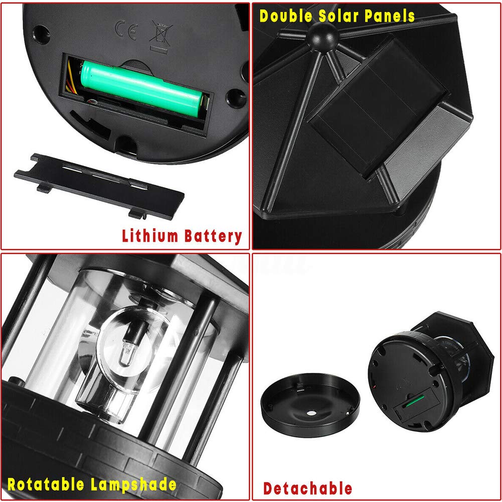 Solar Lighthouse Lamp 360° Rotatable LED IP44 Waterproof N158369