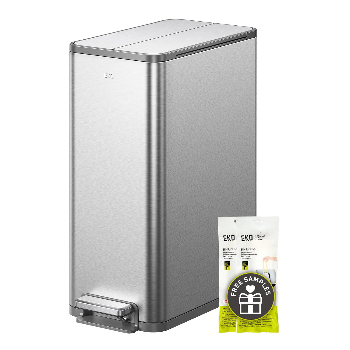 50L Stainless Steel Slim Step Trash Can U2384