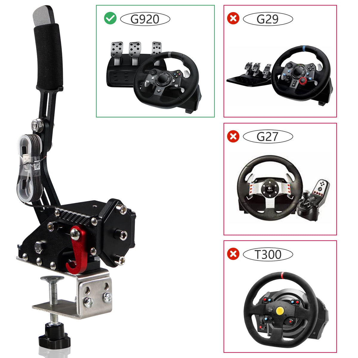 2-in-1 USB Handbrake with Hall Sensor and Clamp R71814
