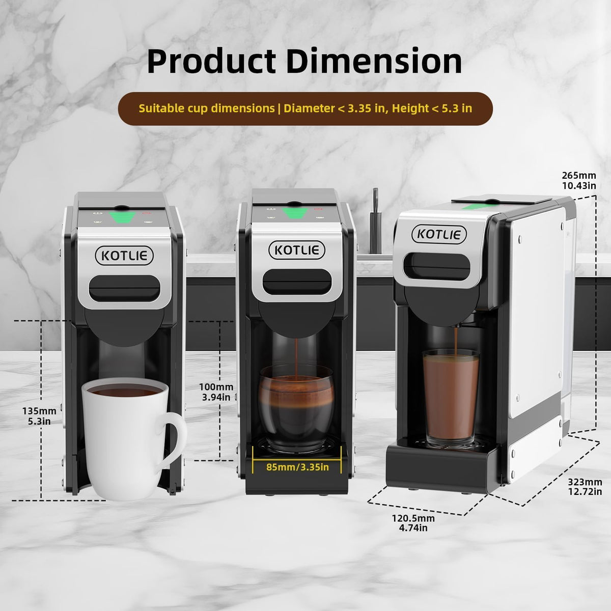 19 Bar Single Serve Coffee Maker with 34 Oz Reservoir G4648