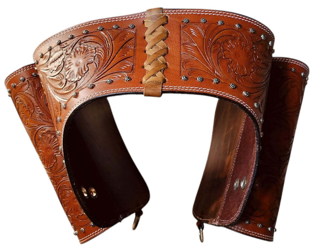Brown Leather Saddle Bag with Adjustable Straps F8193