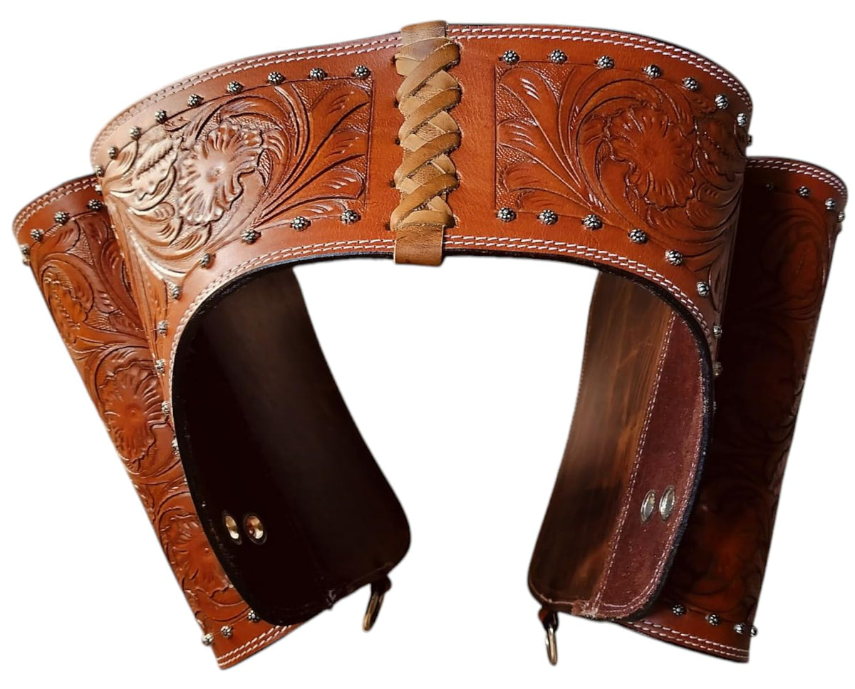 Brown Leather Saddle Bag with Adjustable Straps F8193