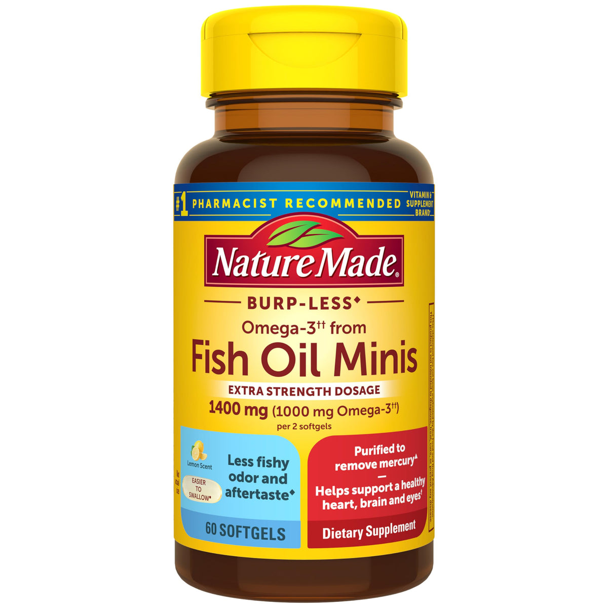 Fish Oil Omega 3 1400 mg Minis 60 Softgels I734