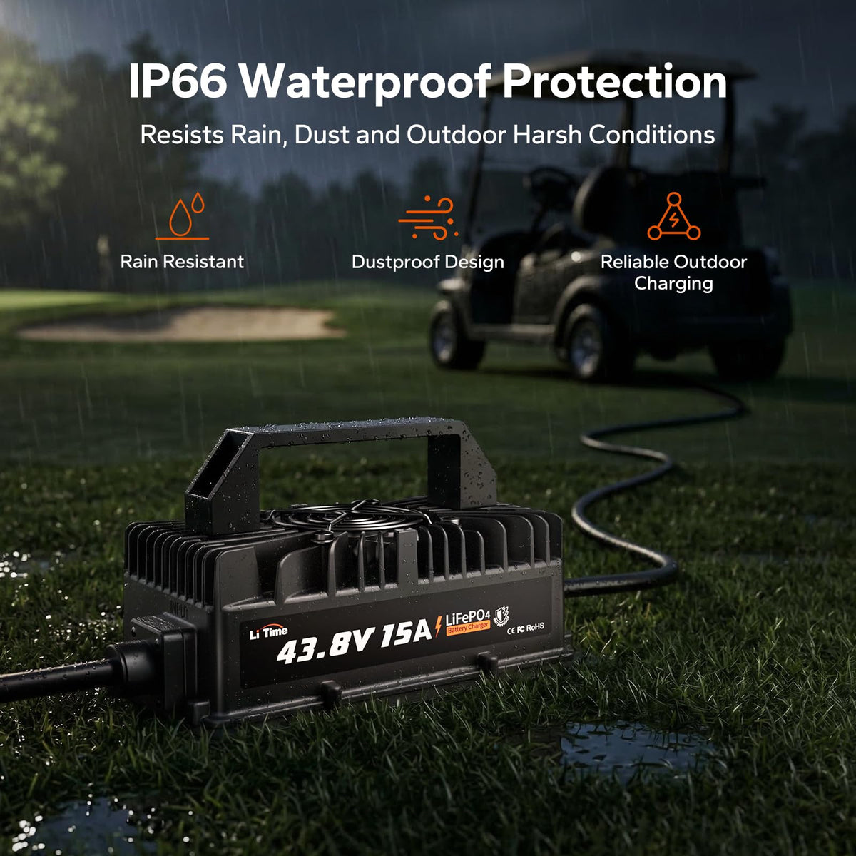 36V 15A Lithium Battery Charger IP66 Waterproof F77340