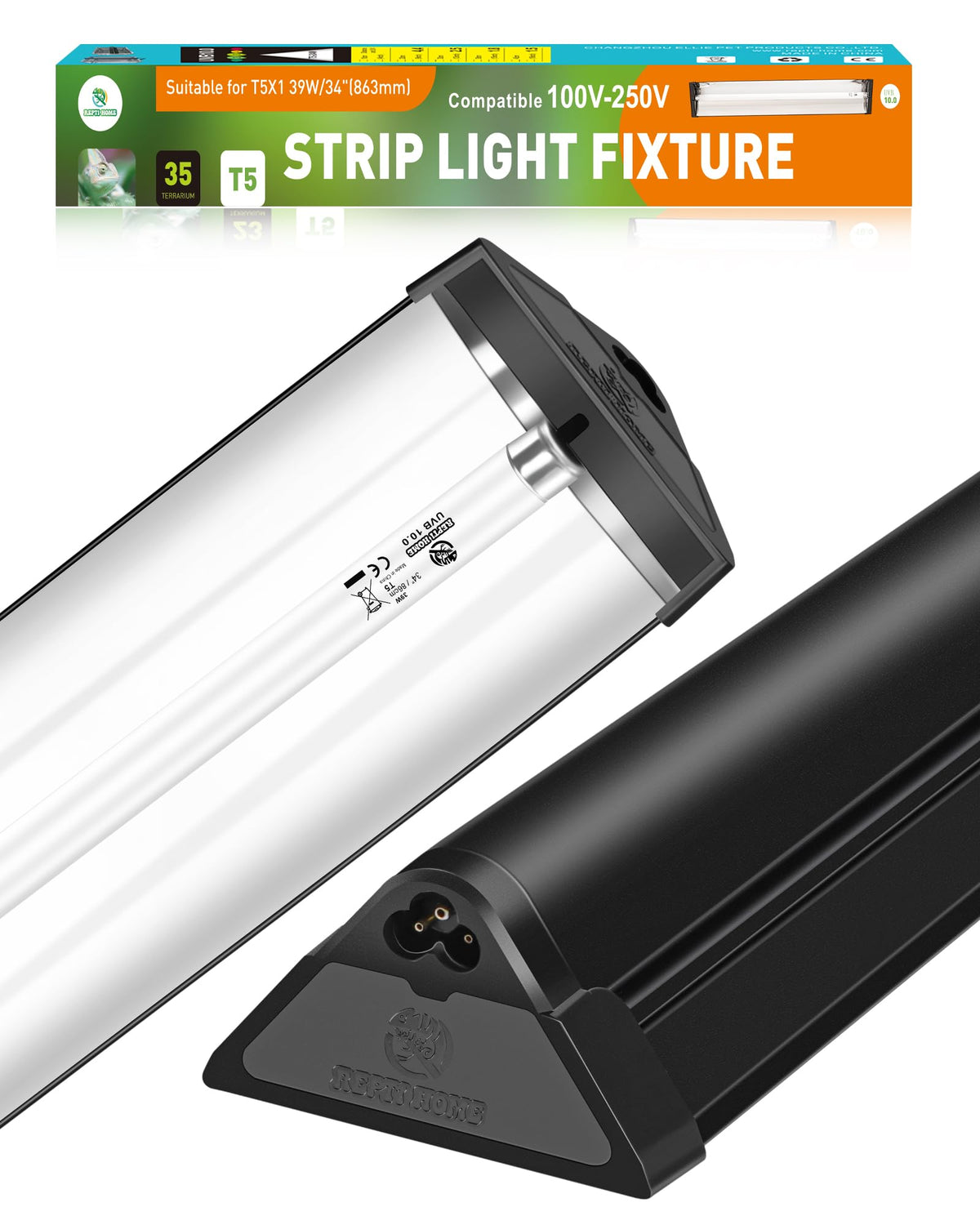 39W UVA UVB Reptile Light Combo Kit with UVB 10.0 Fluorescent Tube N721307