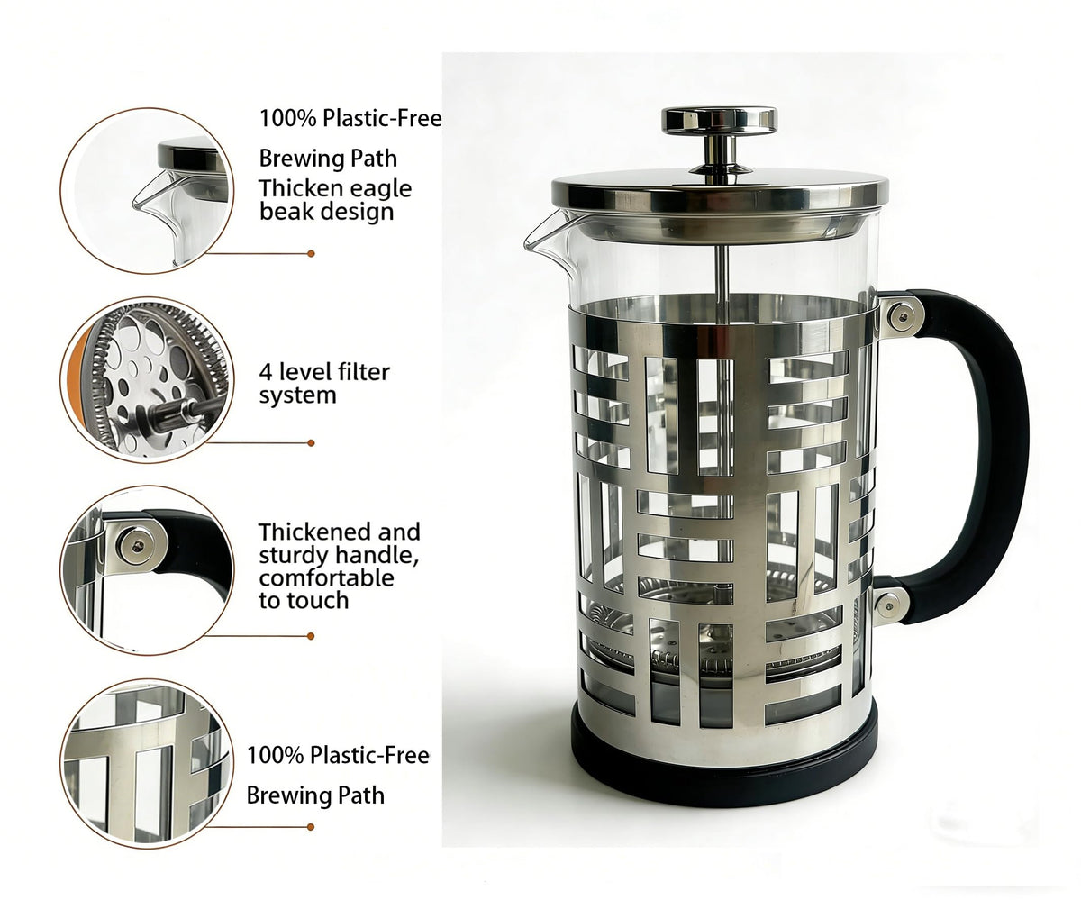 34 oz Brushed Stainless French Press C666