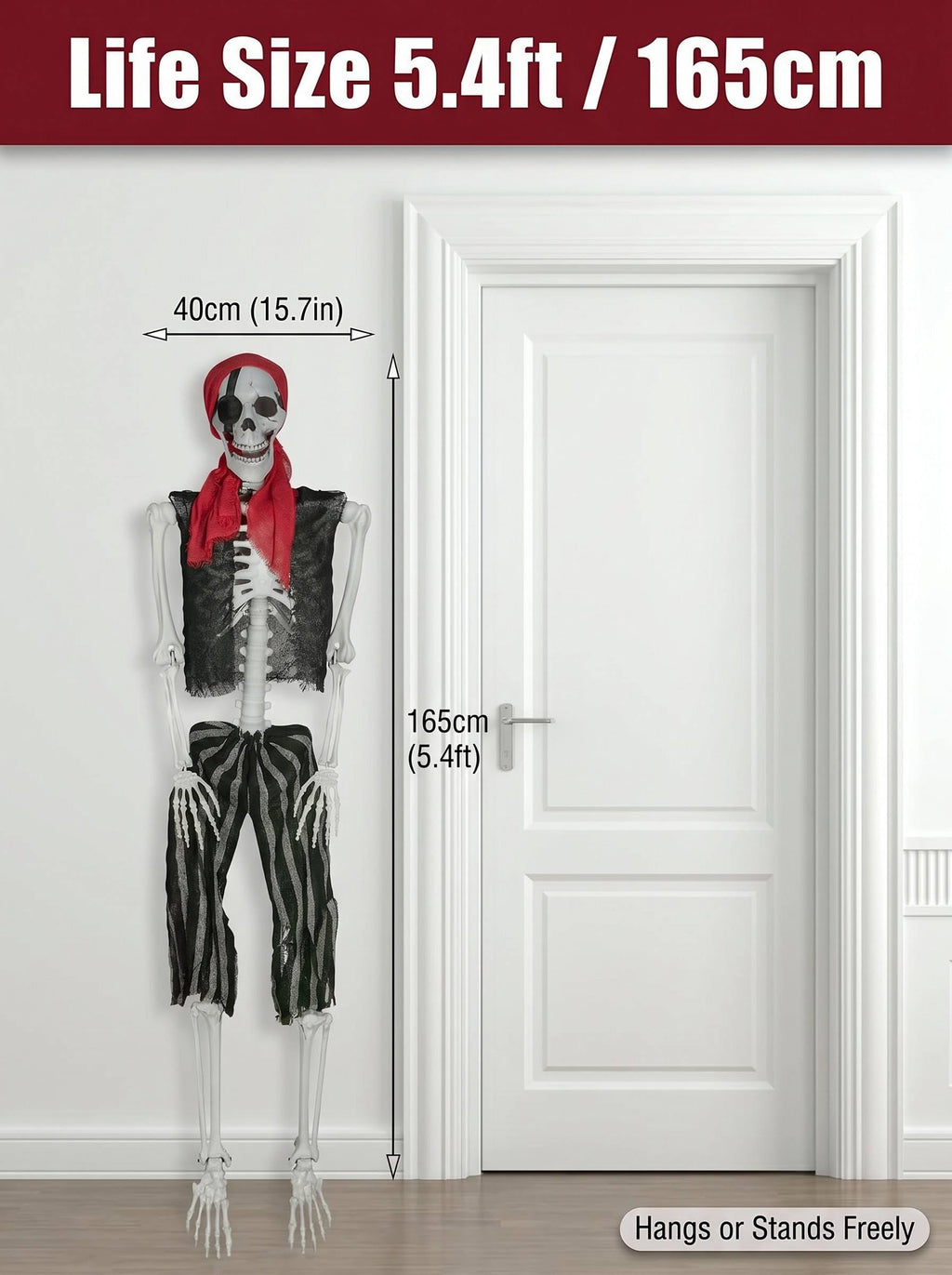 Life Size Pirate Skeleton Halloween Decoration E78334