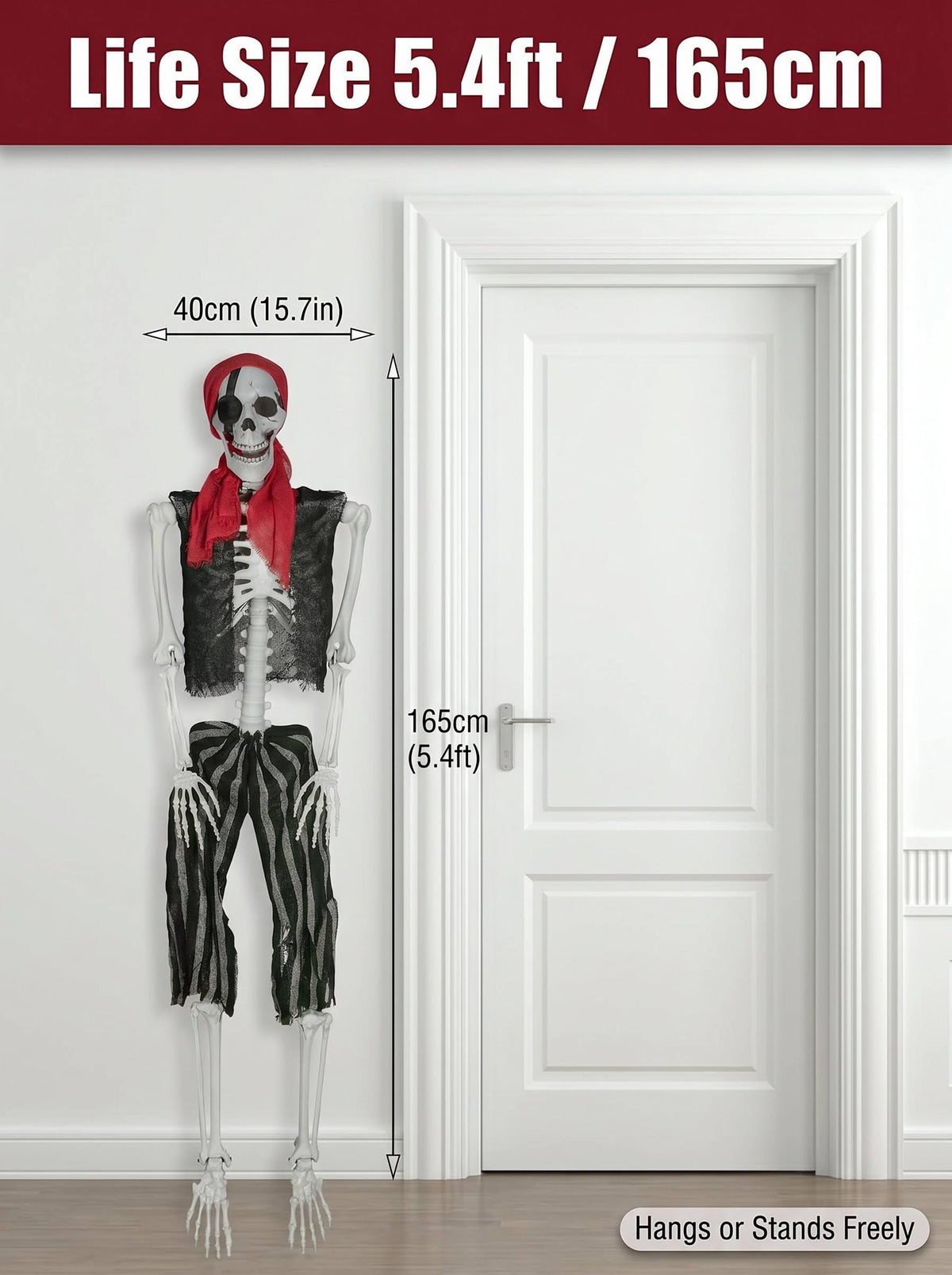 Life Size Pirate Skeleton Halloween Decoration E78334