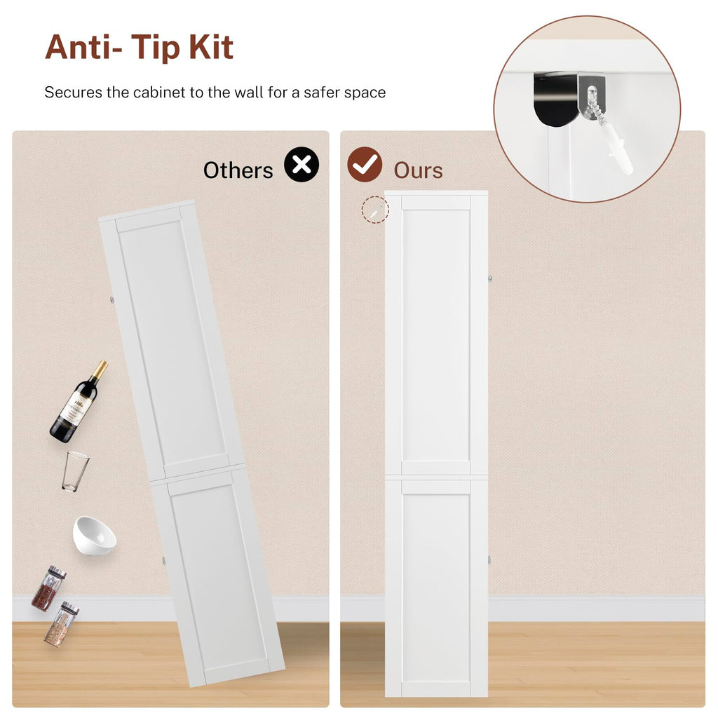 63.4"H Kitchen Pantry Cabinet with 4 Door Shelves Q506252