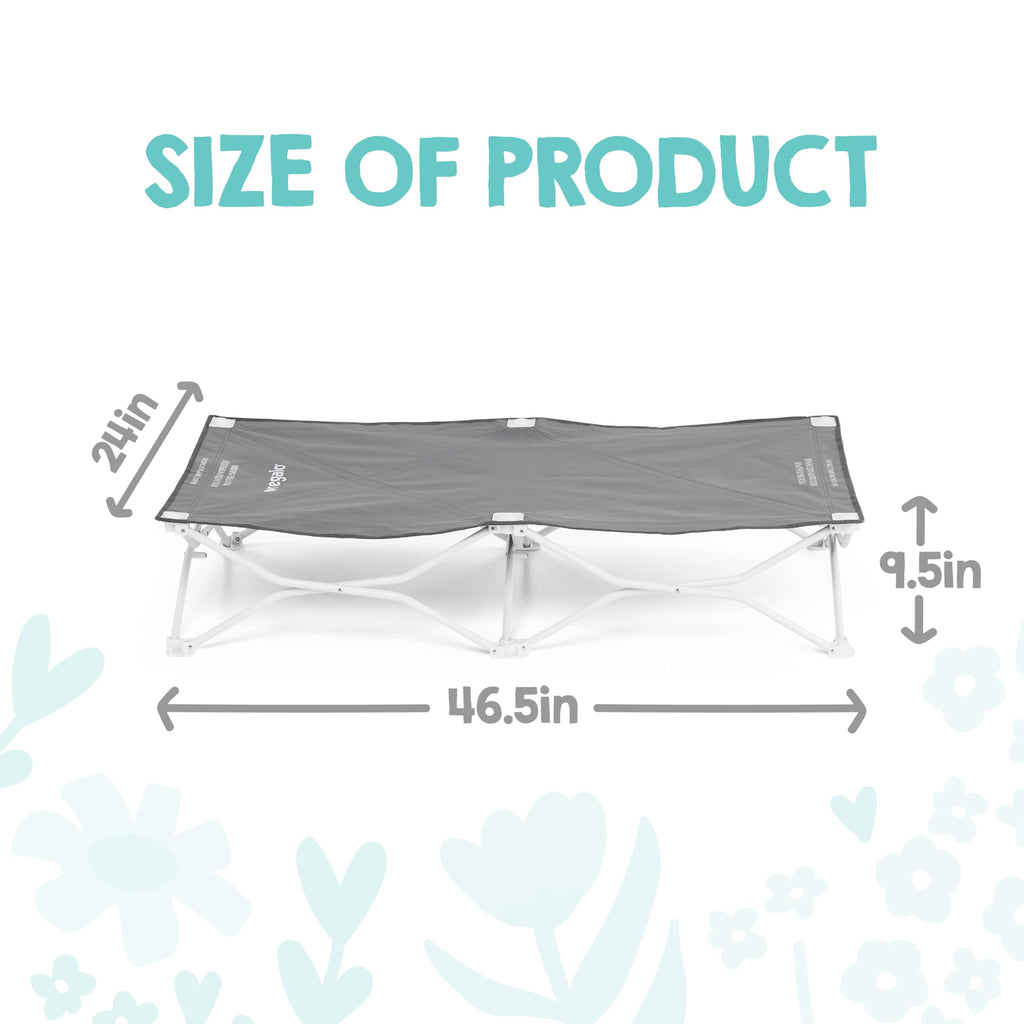 Portable Toddler Cot, Foldable Lightweight Travel Bed, Gray B626611