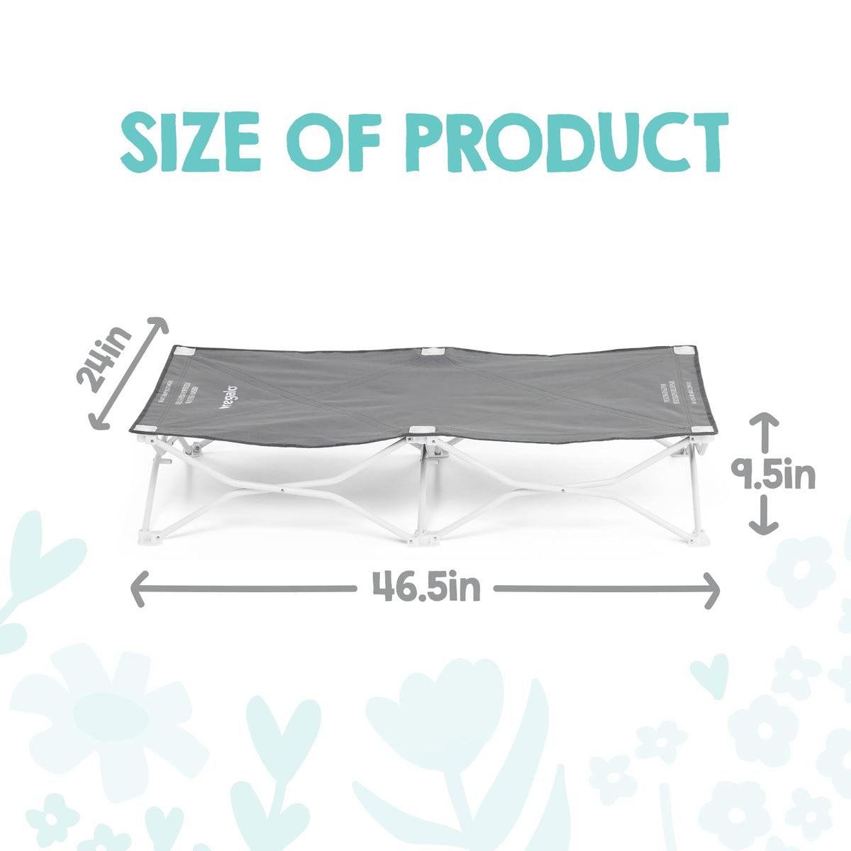 Portable Toddler Cot, Foldable Lightweight Travel Bed, Gray B626611