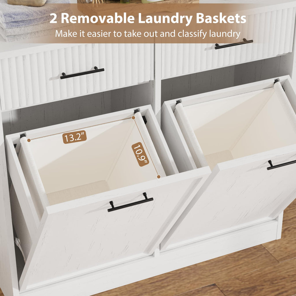 Double Tilt Out Laundry Hamper Cabinet U531