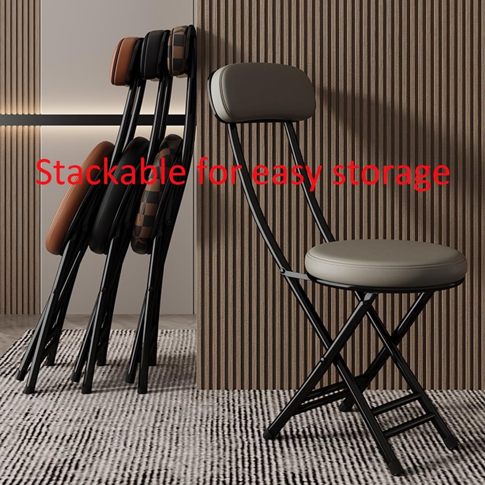 Portable Folding Cushioned Bar Stool 18 Inch Black K960
