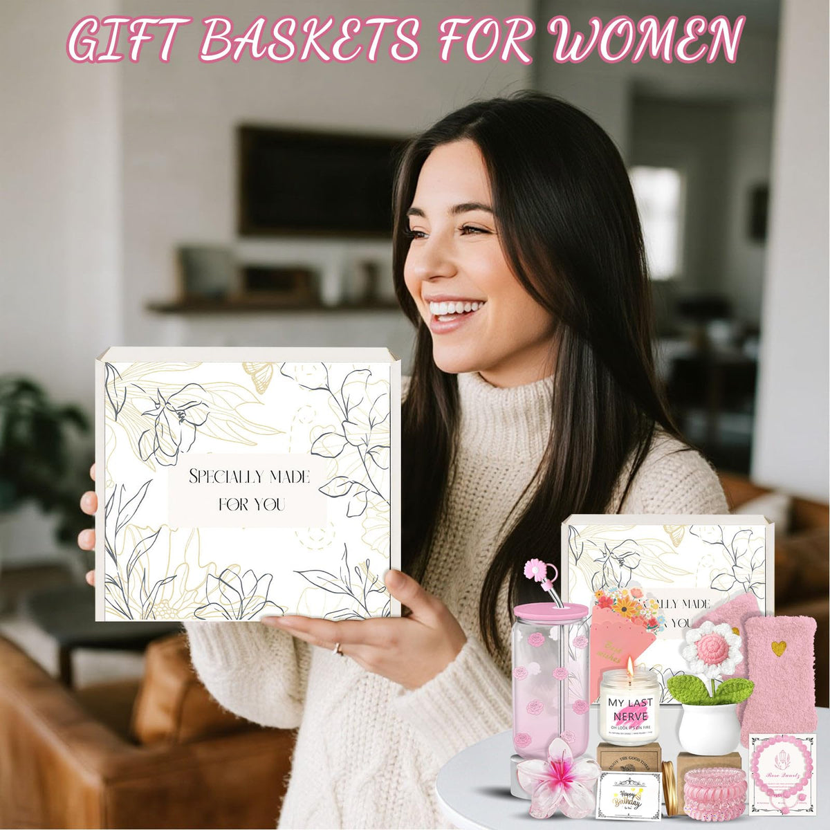 Pink Gift Basket U877