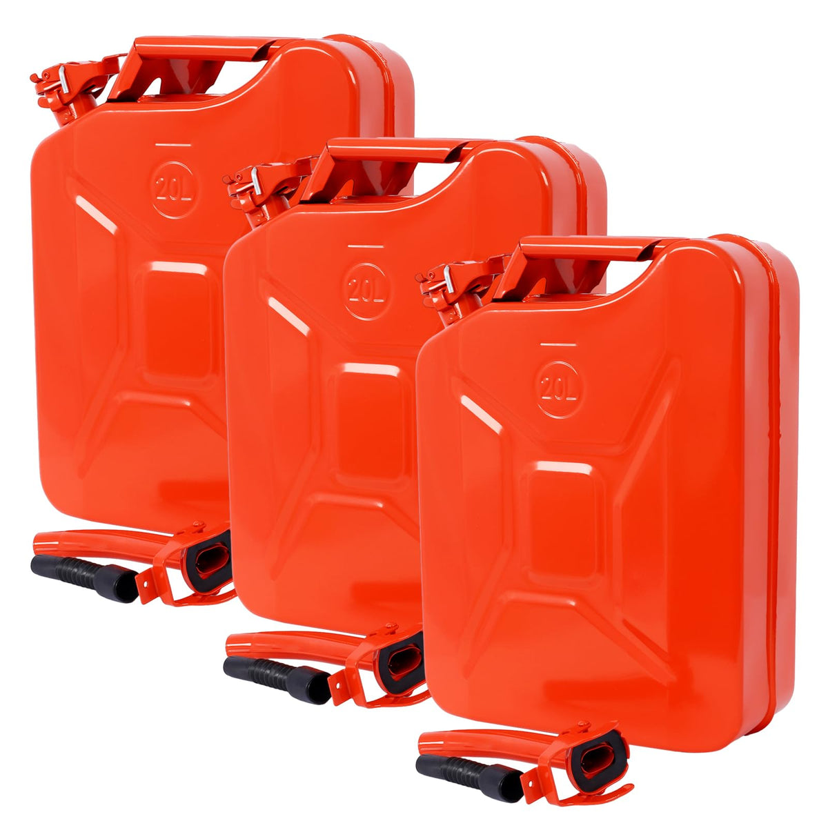 5 Gallon Steel Jerry Fuel Can Set of 3 B879