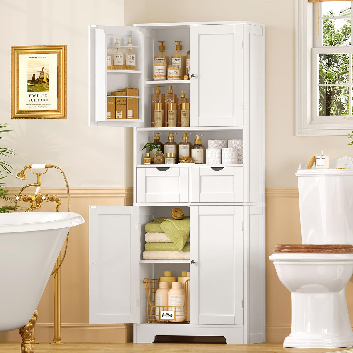 63.4"H Kitchen Pantry Cabinet with 4 Door Shelves Q506252