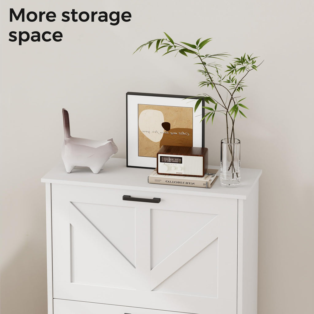 Farmhouse Shoe Cabinet with 2 Flip Drawers M6614