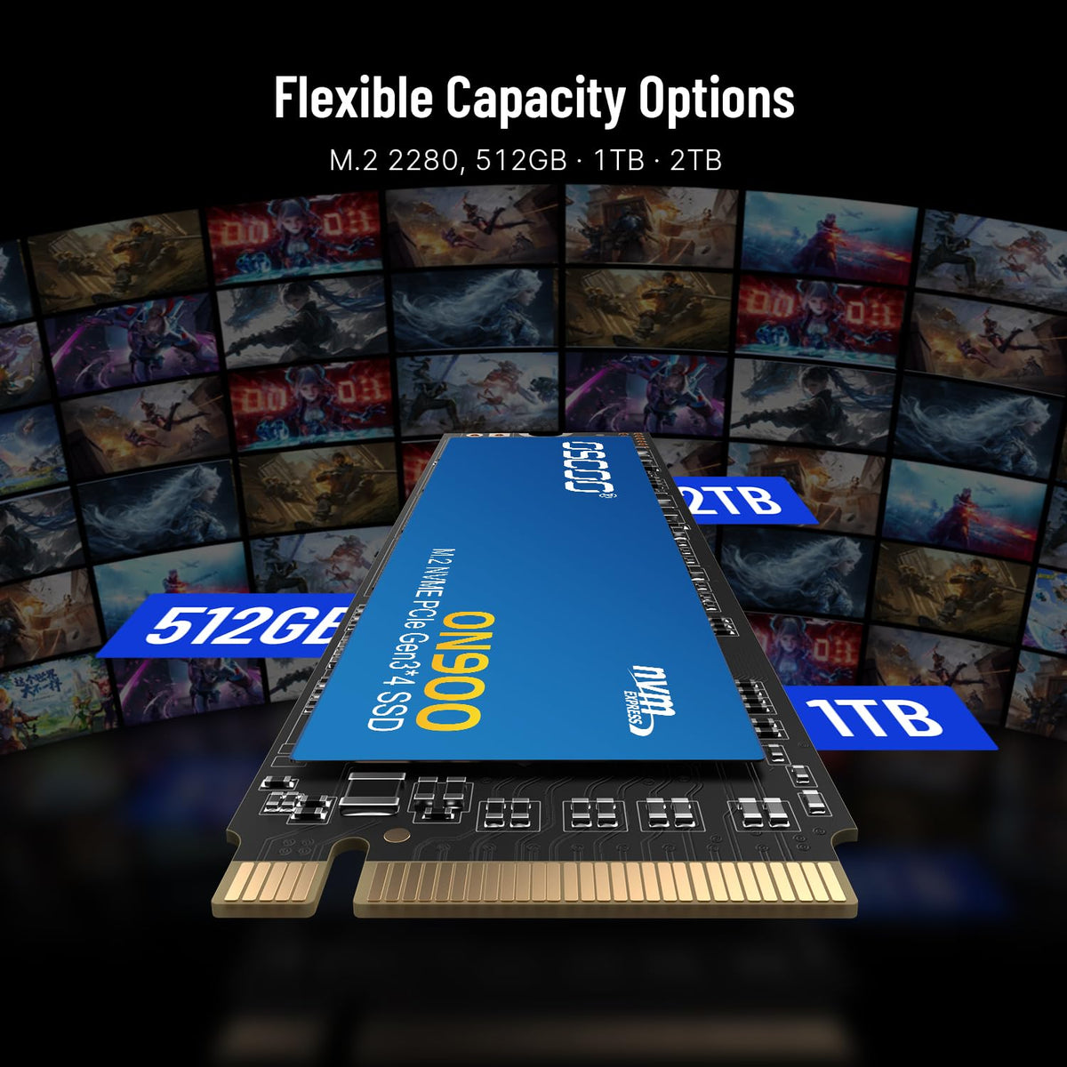 1TB PCIe Gen3.0x4 NVMe M.2 2280 SSD I4151