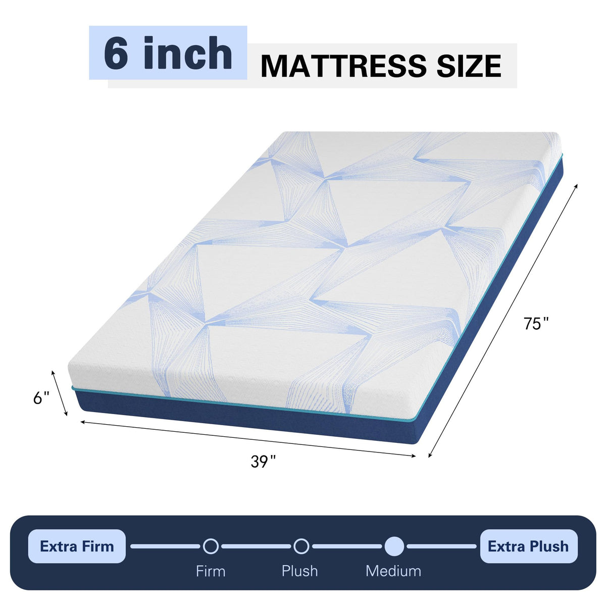 6 Inch Twin Memory Foam Mattress U3057