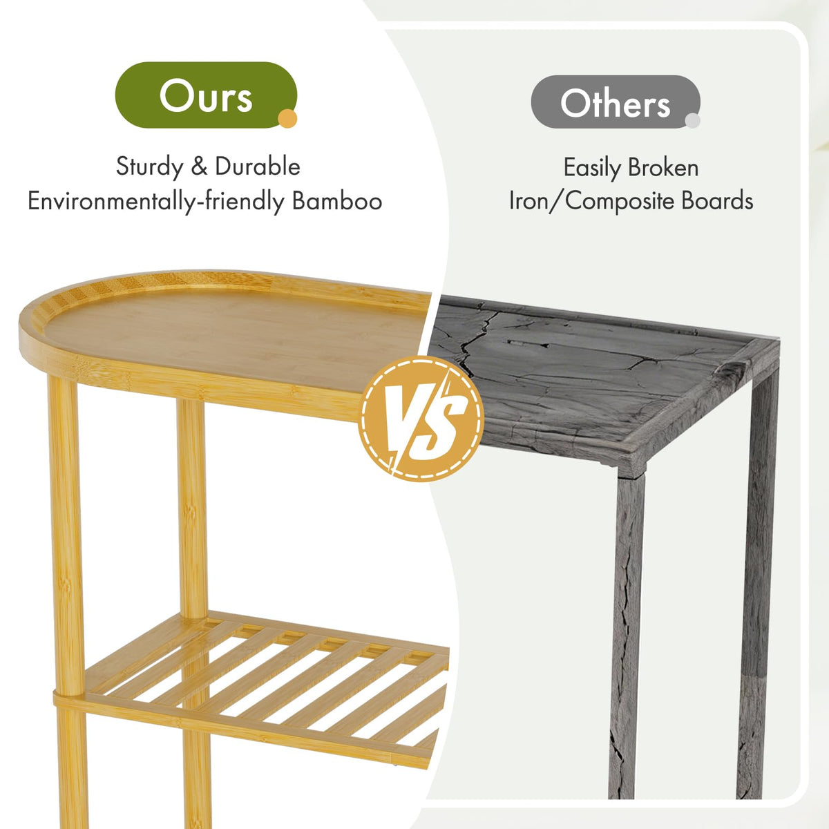 Bamboo 2-tier Oval Top Console Table I2410