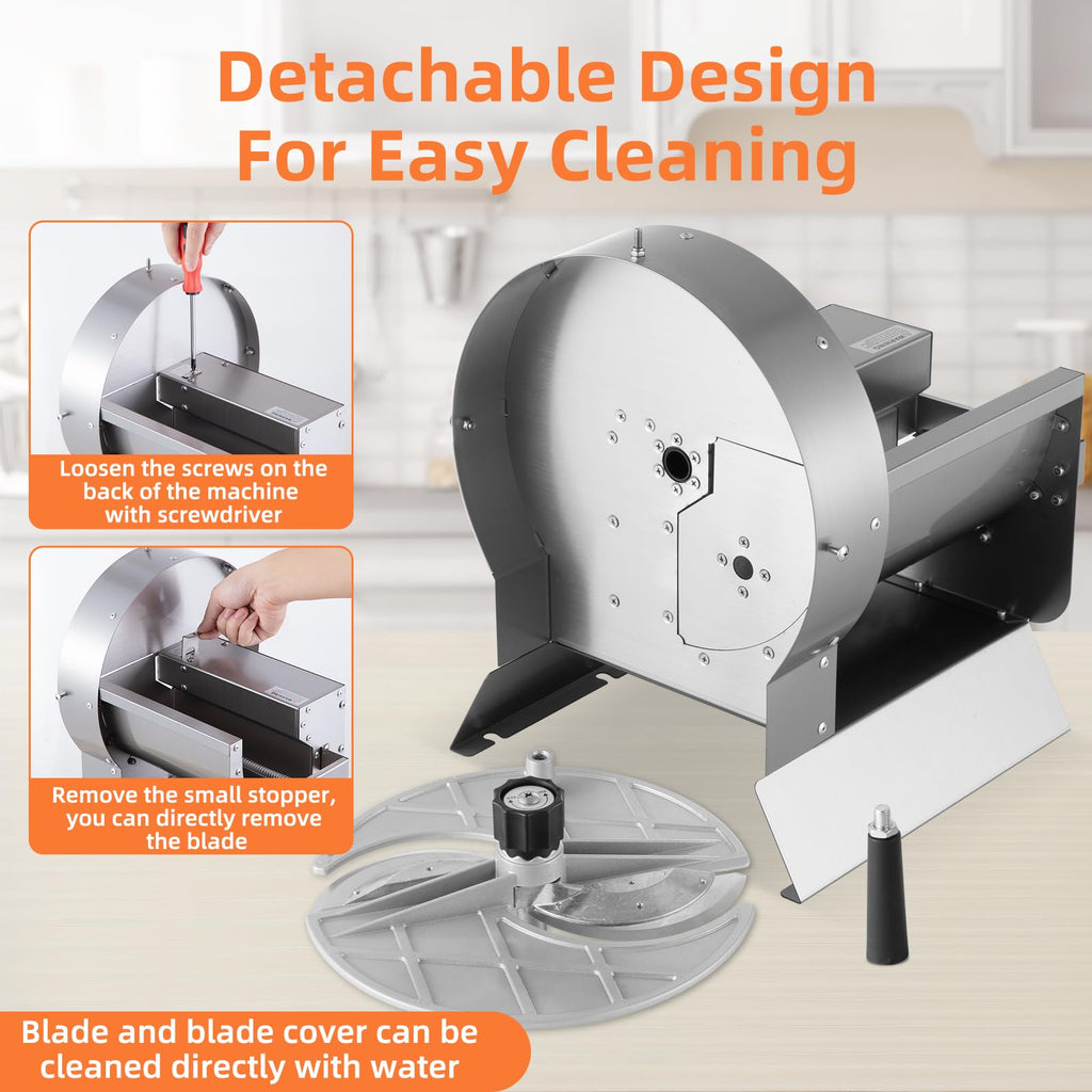 Electric Vegetable Slicer, Stainless Steel 2 IN 1 Manual & Electric Food Slicer I569664